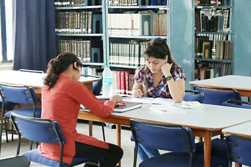 what facilities are available at library of Amar Jyoti Institute of Physiotherapy