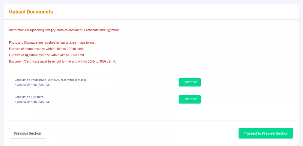 Documents to be uploaded - CUET Registration