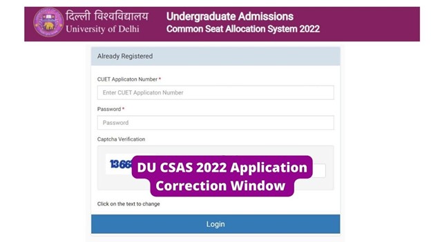 How to open the correction window for DU Admissions 2023