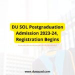 DU SOL Postgraduation admission 2023-24