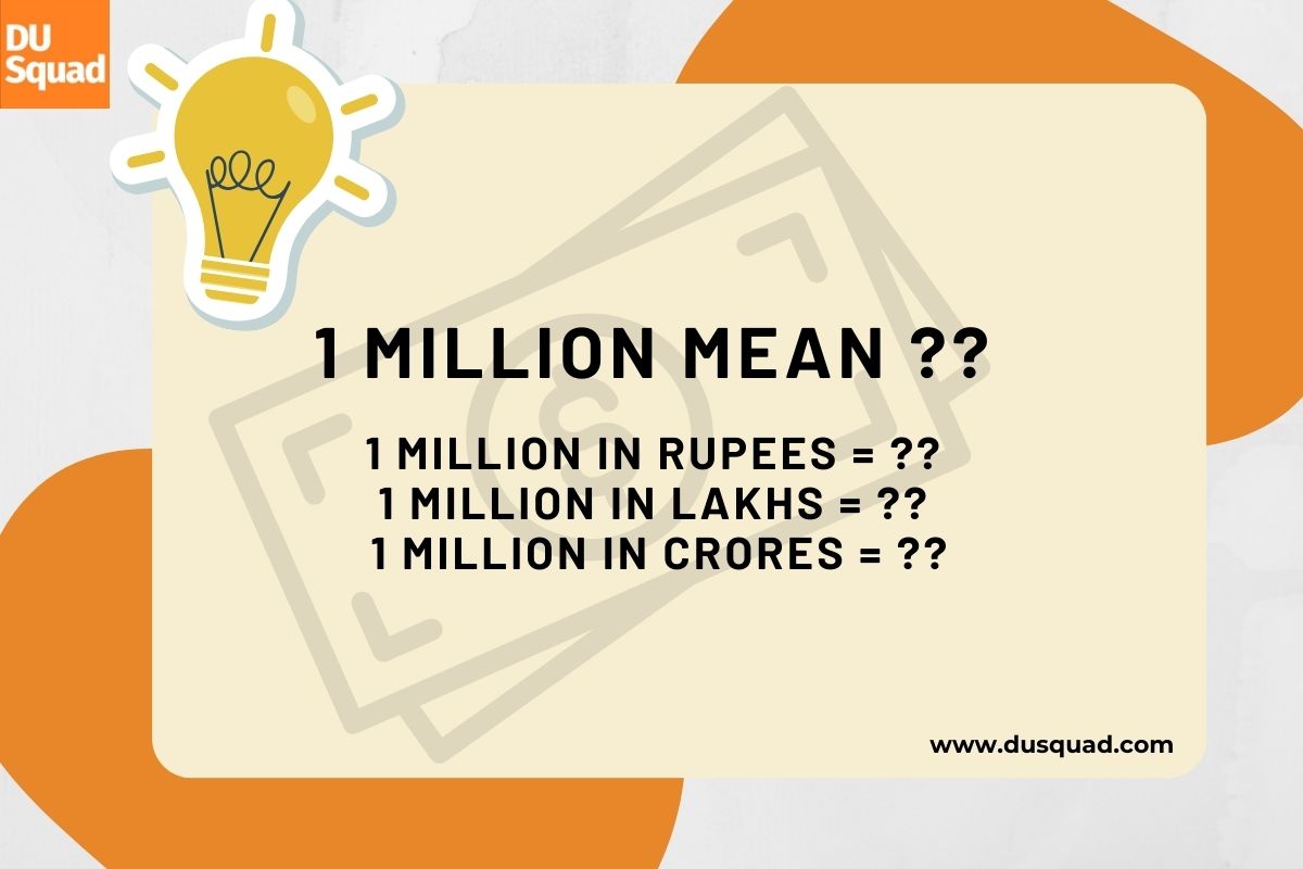 How much is 1 million in Rupees | 1 Million mean