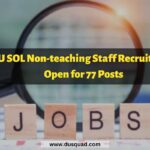 DU SOL Non-teaching Staff Recruitment