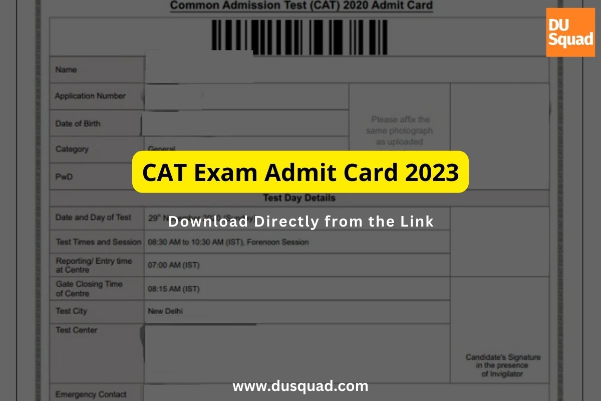 CAT Admit Card 2023: Download Directly from the Link