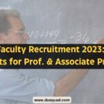 DU Faculty Recruitment 2023